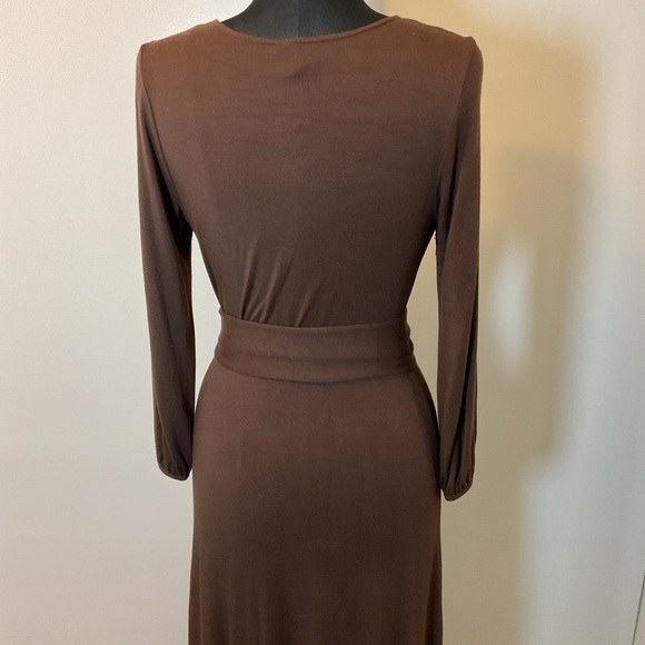 18. Rachel Pally Brown V-Neck Plunge Long Sleeve Maxi Dress Size Small - Picture 8 of 8